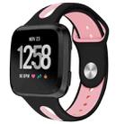 For Fitbit Versa 2 / Fitbit Versa / Fitbit Versa Lite Two Colors Silicone Watch Band, Size:L(Black Pink) - 1