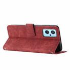 For Realme 9i 5G/V20 5G/V30t/V30 Skin Feel Stripe Pattern Leather Phone Case with Lanyard(Red) - 3