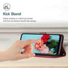 For Realme 9i 5G/V20 5G/V30t/V30 Skin Feel Stripe Pattern Leather Phone Case with Lanyard(Red) - 5
