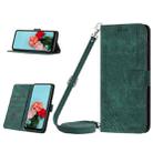 For Realme 9i 5G/V20 5G/V30t/V30 Skin Feel Stripe Pattern Leather Phone Case with Lanyard(Green) - 1