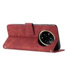 For Realme 14 Pro Skin Feel Stripe Pattern Leather Phone Case with Lanyard(Red) - 3