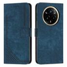 For Realme 14 Pro Skin Feel Stripe Pattern Leather Phone Case with Lanyard(Blue) - 1