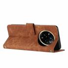 For Realme 14 Pro+ Skin Feel Stripe Pattern Leather Phone Case with Lanyard(Brown) - 3