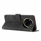 For Realme 14 Pro+ Skin Feel Stripe Pattern Leather Phone Case with Lanyard(Black) - 3