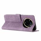 For Realme 14 Pro+ Skin Feel Stripe Pattern Leather Phone Case with Lanyard(Purple) - 3