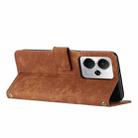 For Realme 14 / P3 5G / 14T 5G Skin Feel Stripe Pattern Leather Phone Case with Lanyard(Brown) - 3