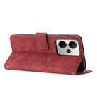 For Realme 14 / P3 5G / 14T 5G Skin Feel Stripe Pattern Leather Phone Case with Lanyard(Red) - 3