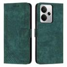 For Realme 14 / P3 5G / 14T 5G Skin Feel Stripe Pattern Leather Phone Case with Lanyard(Green) - 1