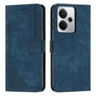 For Realme 14 / P3 5G / 14T 5G Skin Feel Stripe Pattern Leather Phone Case with Lanyard(Blue) - 1