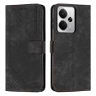 For Realme 14 / P3 5G / 14T 5G Skin Feel Stripe Pattern Leather Phone Case with Lanyard(Black) - 1