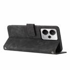 For Realme 14 / P3 5G / 14T 5G Skin Feel Stripe Pattern Leather Phone Case with Lanyard(Black) - 3