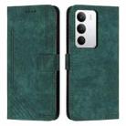 For Realme C71 4G Skin Feel Stripe Pattern Leather Phone Case with Lanyard(Green) - 1