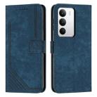 For Realme C71 4G Skin Feel Stripe Pattern Leather Phone Case with Lanyard(Blue) - 1