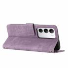 For Realme C71 4G Skin Feel Stripe Pattern Leather Phone Case with Lanyard(Purple) - 3