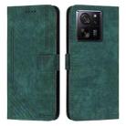 For Xiaomi 13T / Xiaomi 13T Pro Skin Feel Stripe Pattern Leather Phone Case with Long Lanyard(Green) - 1