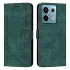 For Xiaomi Redmi Note 13 Pro Skin Feel Stripe Pattern Leather Phone Case with Long Lanyard(Green) - 1