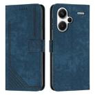 For Xiaomi Redmi Note 13 Pro+ Skin Feel Stripe Pattern Leather Phone Case with Long Lanyard(Blue) - 1