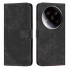 For Xiaomi 14 Ultra Skin Feel Stripe Pattern Leather Phone Case with Long Lanyard(Black) - 1