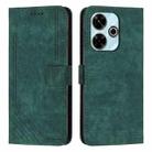 For Xiaomi Redmi 13 4G Skin Feel Stripe Pattern Leather Phone Case with Long Lanyard(Green) - 1