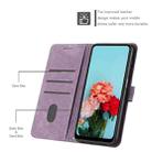 For Tecno Camon 20/Camon 20 Pro 4G Skin Feel Stripe Pattern Leather Phone Case with Lanyard(Purple) - 4