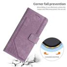 For Tecno Camon 20/Camon 20 Pro 4G Skin Feel Stripe Pattern Leather Phone Case with Lanyard(Purple) - 6