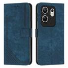 For Infinix Zero 30 4G Skin Feel Stripe Pattern Leather Phone Case with Lanyard(Blue) - 1