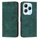 For Infinix Hot 40 / 40 Pro Skin Feel Stripe Pattern Leather Phone Case with Lanyard(Green) - 1