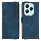 For Infinix Hot 40 / 40 Pro Skin Feel Stripe Pattern Leather Phone Case with Lanyard(Blue) - 1