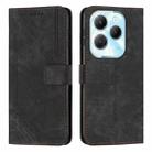 For Infinix Hot 40 / 40 Pro Skin Feel Stripe Pattern Leather Phone Case with Lanyard(Black) - 1