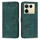 For Infinix Note 40 Pro 4G / 5G Skin Feel Stripe Pattern Leather Phone Case with Lanyard(Green) - 1