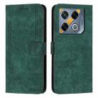 For Infinix GT 20 Pro Skin Feel Stripe Pattern Leather Phone Case with Lanyard(Green) - 1