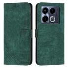 For Infinix Note 40 5G Skin Feel Stripe Pattern Leather Phone Case with Lanyard(Green) - 1