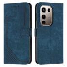 For Infinix Note 50 4G / 50 Pro 4G Skin Feel Stripe Pattern Leather Phone Case with Lanyard(Blue) - 1