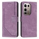 For Infinix Note 50 4G / 50 Pro 4G Skin Feel Stripe Pattern Leather Phone Case with Lanyard(Purple) - 1