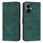 For Infinix Smart 10 4G Skin Feel Stripe Pattern Leather Phone Case with Lanyard(Green) - 1