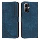 For Infinix Smart 10 4G Skin Feel Stripe Pattern Leather Phone Case with Lanyard(Blue) - 1