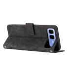 For Infinix Smart 10 Plus 4G Skin Feel Stripe Pattern Leather Phone Case with Lanyard(Black) - 3
