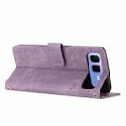 For Infinix Smart 10 Plus 4G Skin Feel Stripe Pattern Leather Phone Case with Lanyard(Purple) - 3