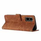 For Infinix GT 30 Pro Skin Feel Stripe Pattern Leather Phone Case with Lanyard(Brown) - 3