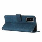 For Infinix GT 30 Pro Skin Feel Stripe Pattern Leather Phone Case with Lanyard(Blue) - 3