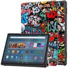For Amazon Fire Max 11 Custer Painted 3-Fold Stand Leather Smart Tablet Case(Graffiti) - 1