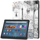 For Amazon Fire Max 11 Custer Painted 3-Fold Stand Leather Smart Tablet Case(Retro Eiffel Tower) - 1