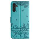 For Samsung Galaxy A24 Cat Embossing Pattern Leather Phone Case with Lanyard(Blue) - 3