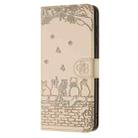 For Samsung Galaxy S24 Cat Embossing Pattern Leather Phone Case with Lanyard(Beige) - 2