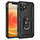 For iPhone 12 mini Shockproof TPU + PC Protective Case with 360 Degree Rotating Holder(Black) - 1