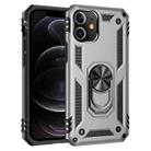 For iPhone 12 / 12 Pro Shockproof TPU + PC Protective Case with 360 Degree Rotating Holder(Silver) - 1