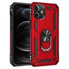 For iPhone 12 / 12 Pro Shockproof TPU + PC Protective Case with 360 Degree Rotating Holder(Red) - 1