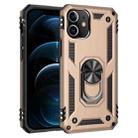 For iPhone 12 Pro Max Shockproof TPU + PC Protective Case with 360 Degree Rotating Holder(Gold) - 1