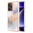 For Xiaomi Poco F5 5G/Redmi Note 12 Turbo Electroplating IMD TPU Phone Case(White Marble) - 1