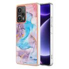 For Xiaomi Poco F5 5G/Redmi Note 12 Turbo Electroplating IMD TPU Phone Case(Blue Marble) - 1